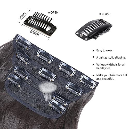 4PCS Brown Hair Extensions Clip in, Curly Synthetic Clip in Hair Extension - Image 3