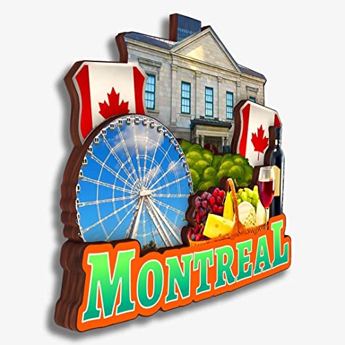 Imán decorativo para refrigerador Montreal Canadá madera miniatura 2