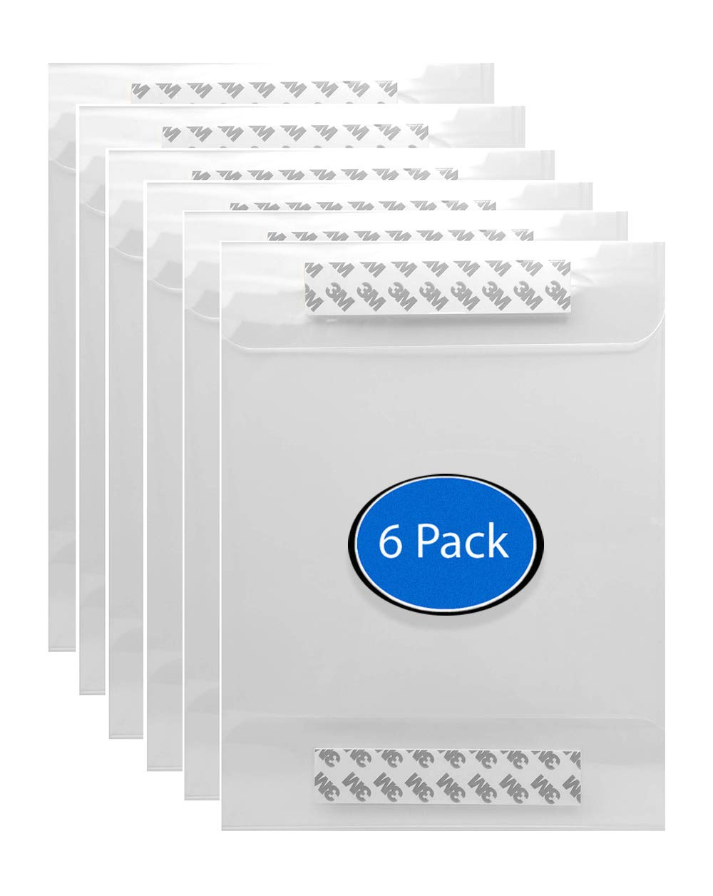 8.5" x 11" Sign Holder (6 Pack), 3M Secure Mounting Adhesive for Vertical or Horizontal Placement; Perfect for Posting Mask Required Signs, Menus, Notices, Schedules, Calendars, and Office Memos