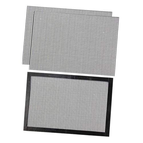 DECOMELODY 3Pcs BBQ Grill Mesh Mat Heat Resistant Non Stick Barbecue Accessories for Outdoor Grilling Mesh Screen for Gas and Oven Cooking