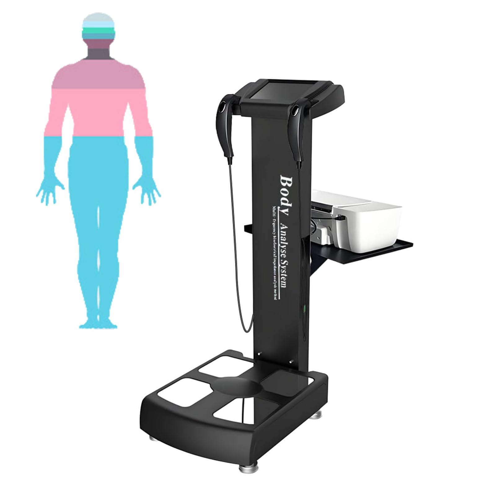 Kompleksowy analizator ciała, inteligentna waga: 25 parametrów z drukarką, technologia BIA z 8 czujnikami, dokładność medyczna, maksymalna waga 250 kg, dla wszystkich użytkowników