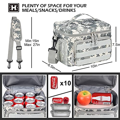 Homespon Tactical Lunch Box For Men Tacticism Lunch Bag Adult Insulated Lunchbox Large Durable Leakproof Thermal Cooler Bag With Water Bottle Pouch For Camping Work Fishing #TOP2