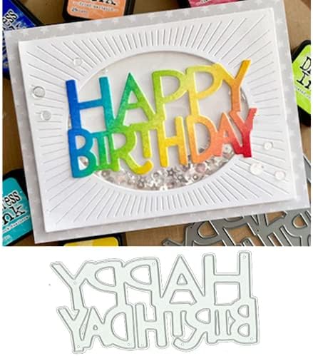 XMYXCRAFT Happy Birthday Letter Metal Die Cuts,Word Birthday Party Invitation Cutting Dies Cut Stencils DIY Scrapbooking Album Decorative Embossing Paper Dies for Card Making