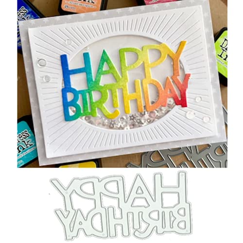 Xmyxcraft Happy Birthday Letter Metal Die Cuts,Word Birthday Party Invitation Cutting Dies Cut Stencils Diy Scrapbooking Album Decorative Embossing Paper Dies For Card Making #TOP14