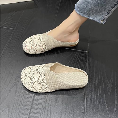 Generic New 2024 Summer Chinese Slippers Gauze Hollowed-out Muller Female Slippers2