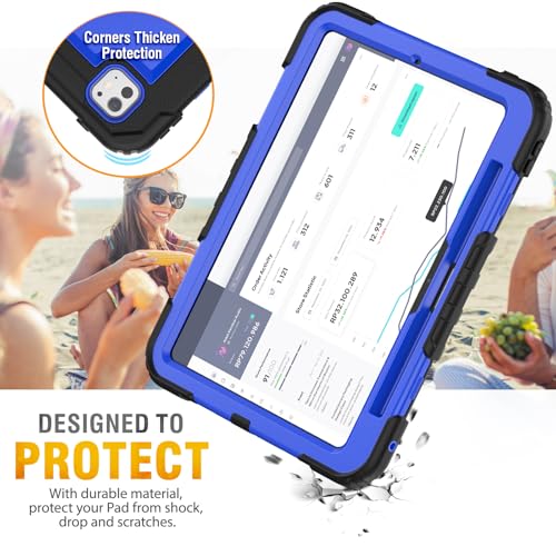 HXCASEAC for iPad Pro 11 Inch Case (M5/M4) 2025/2024, Shockproof Design with Pencil Holder, Protector, Rotating Stand, Hand Strap, Heavy Duty Protective iPad Pro11 6th/5th Generation Cover, Blue by HXCASEAC - Image 7