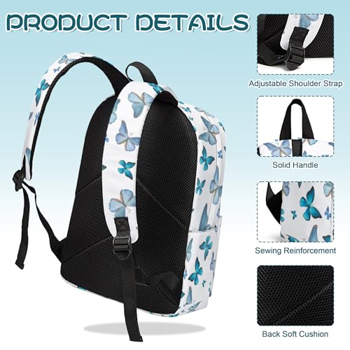 3PCS Girls Boys Backpack, Kids School Backpack with Lunch Box Pencil Case Set, Cute Butterfly Backpack for Girls Teens Back To School, 17" Schoolbag Bookbag for Elementary Middle High School Students4