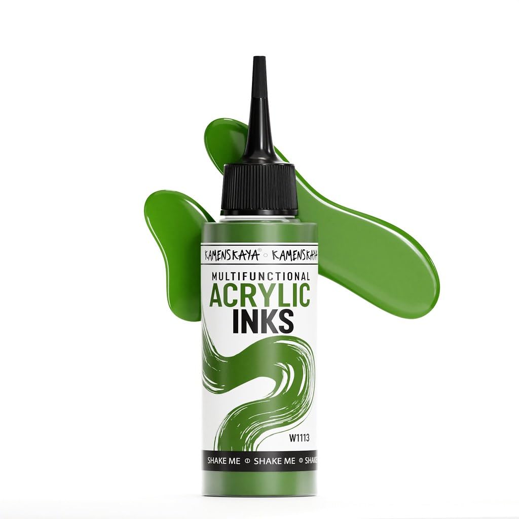 KAMENSKAYA Acrylic Inks for Artists - 'Moss' Acrylic Ink, 3.38 Fl Oz (100 ml)