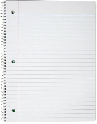 Miniatura 2 de Top Flight Boss Poly Cover - Cuaderno de alambre de 1 materia, 90 hojas, 3 agujeros perforados, regla ancha, 10.5 x 8 pulgadas, 1 cuaderno, el color