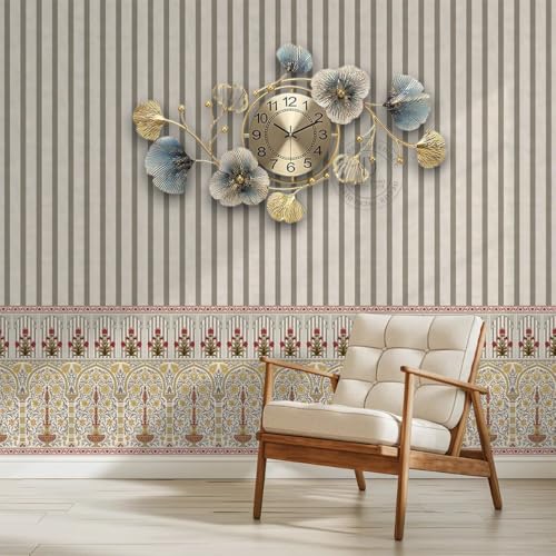 Image of Metal Analog Wall Clock Big Antique Decorative Home Interior Stylish Watch & Silent Machine Gold for Bedroom /Living Room /Dining /Office /Farm /Hotels /House /Hall Items 70CM