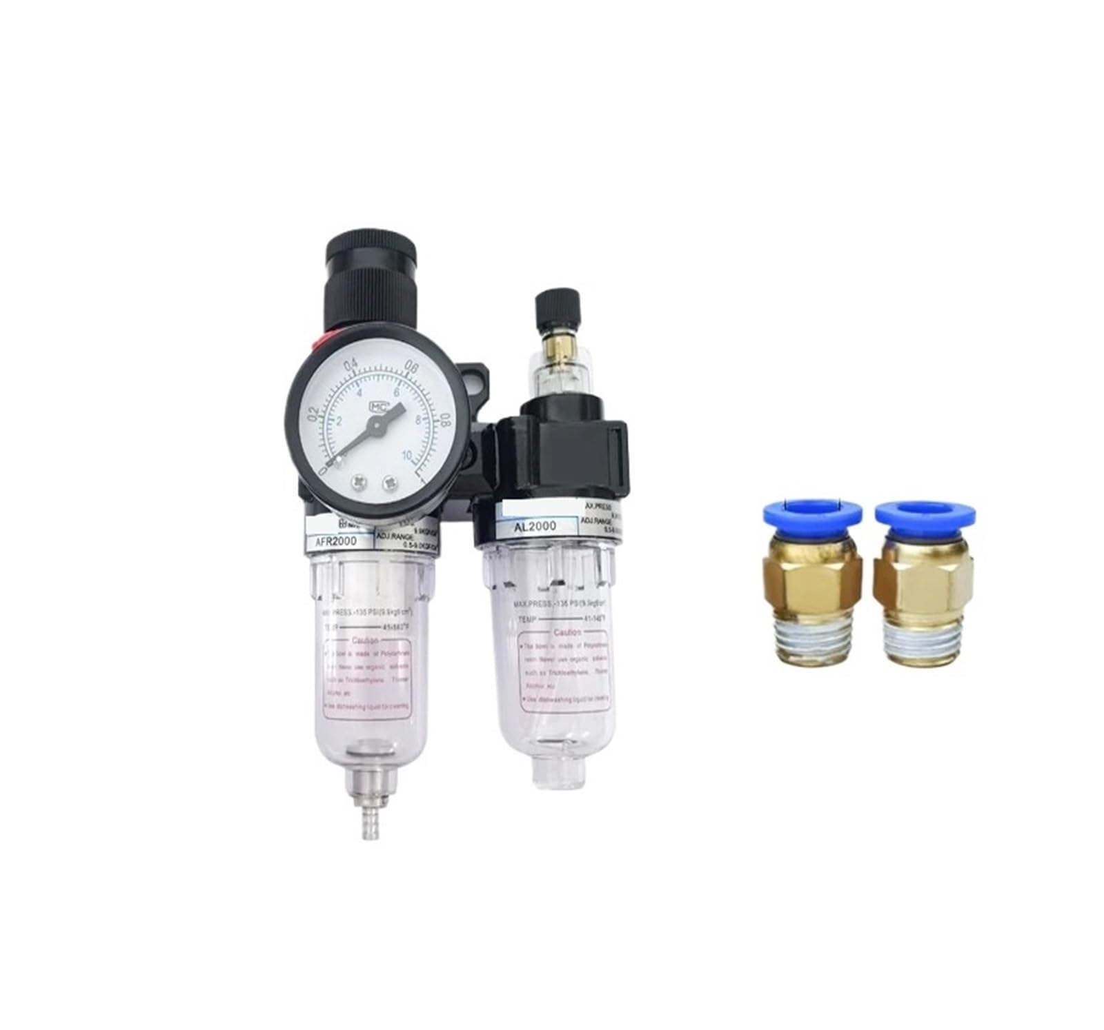 AYNRJKKX AFC2000 1/4" Port FRL Combined Air Handling Filter Pressure Regulator Combo Lubricator(AFC2000 PC12-02)