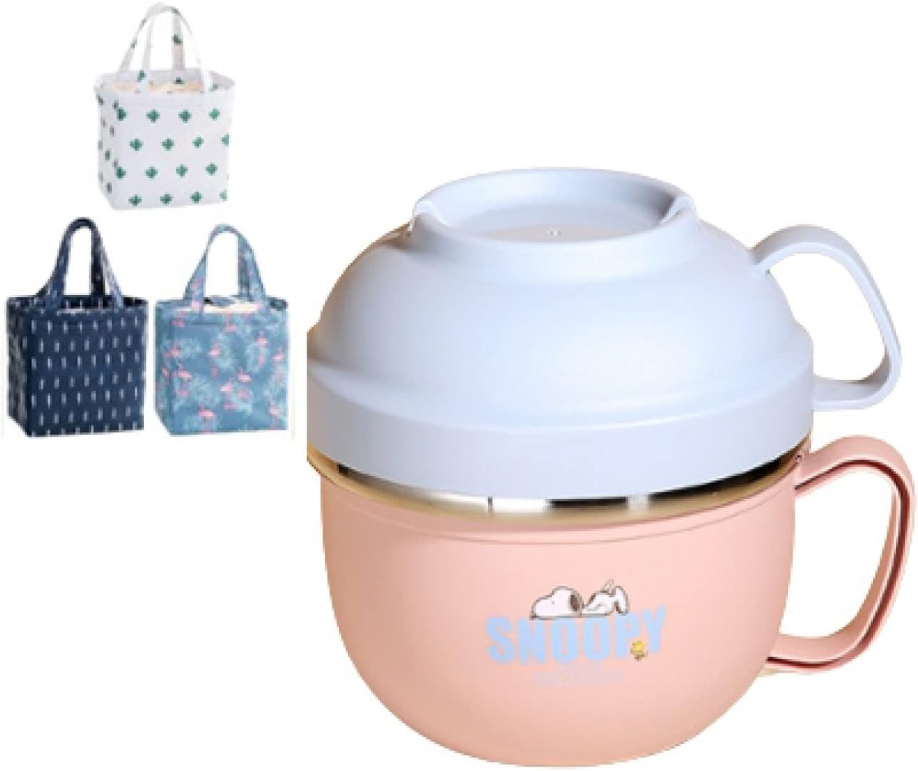 スヌーピー 保温弁当箱 ステンレス 丼ぶり ランチジャー ランチボックス ボータブル 弁当バッグ 便利 通勤 食堂 通学 学生 大容量 仕切り 3段 3点セット 可愛い 漏れ防止 おしゃれ クリスマスファッション