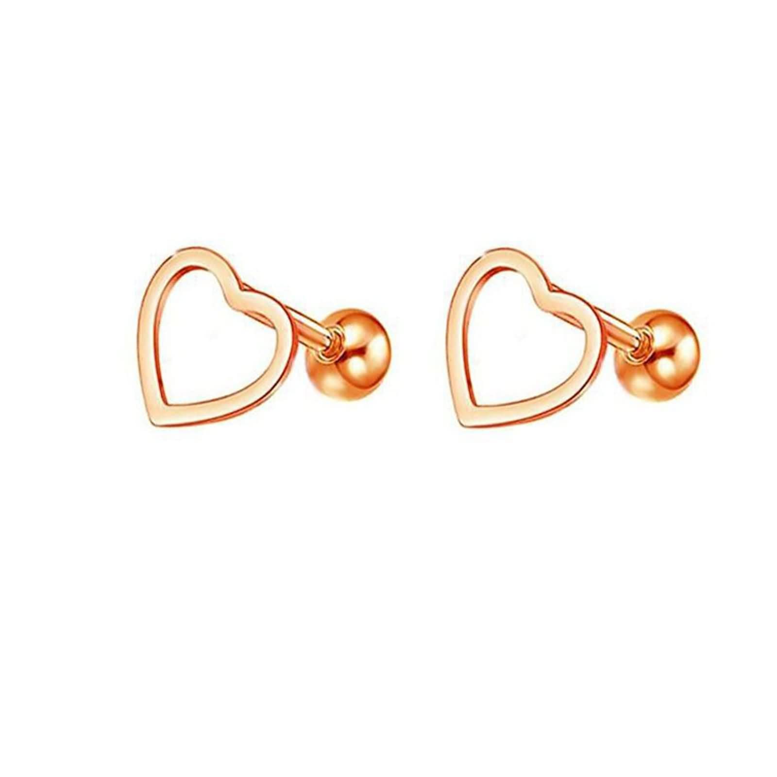 Gelbgold 375/585 / 750 Ohrringe für Damen, Hohl Herz, Hochzeit Frauen Ohrringe Gold