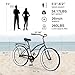 BALINGE 26 Inch Beach Cruiser Bike for Men, City Hybrid Bike Single Speed Steel Frame Commuter Bike for Women Men Senior,Height-Adjustable Leather Saddle, Black