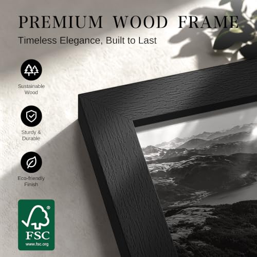 Image of VCK 22x28 Frame, Black Wood Poster Frame for Wall Display, 1 Pack
