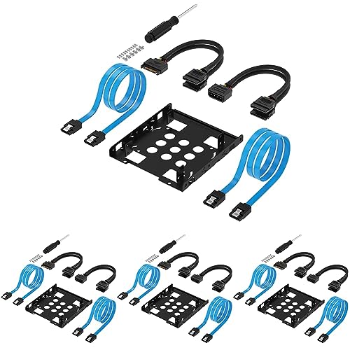 Image of SABRENT 3.5 Inch to x2 SSD / 2.5 Inch Internal Hard Drive Mounting Kit [SATA and Power Cables Included] (BK-HDCC) (Pack of 4)