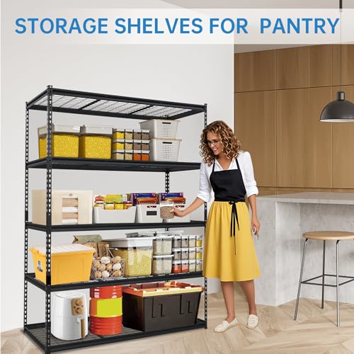 Image of Heavy Duty Storage Shelves 48x24x72 in, 2500Lbs Adjustable Metal Shelving for Garage Organization, Durable Garage Shelving Easy Assemble
