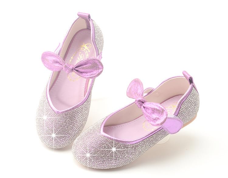 Little Girls Dress Shoes Glitter Princess Shoes with Bowknot Toddler Girl Mary Jance Flats Shoe Party Dance Sandals4