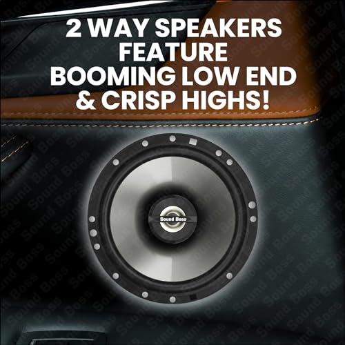 Image of Sound Boss Car Speaker SB-CX-62SI Premium 16.51 cm (6.5 inch) 2-Way Coaxial Speakers (Black), Peak Power - 380 W, RMS Power - 75W, Rated Power - 70W