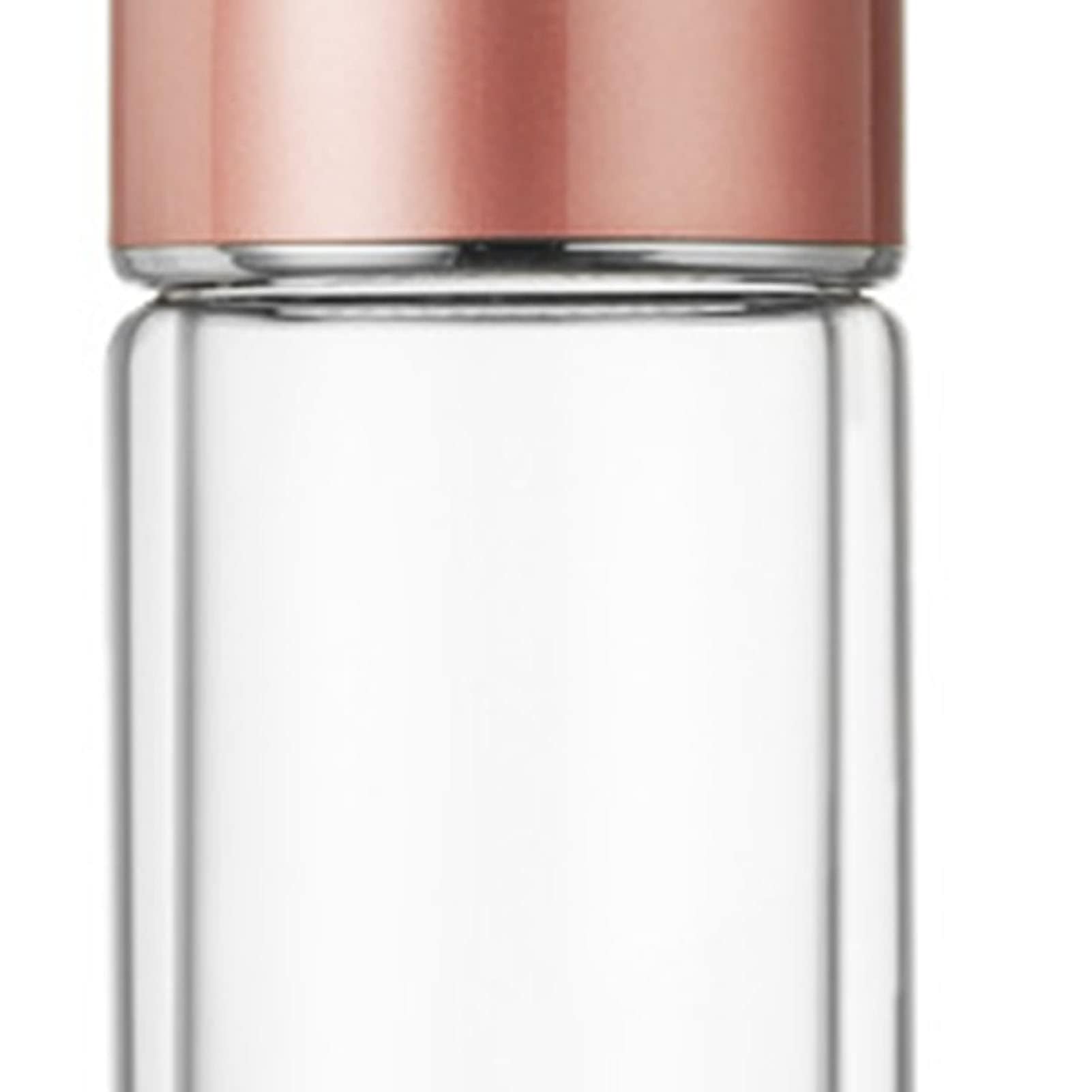 Bottiglia per Infusore per tè in Vetro Bottiglia per Infusore per tè, Infusore per tè in Vetro a Doppio Strato 430 Ml per la Casa (Oro rosa)