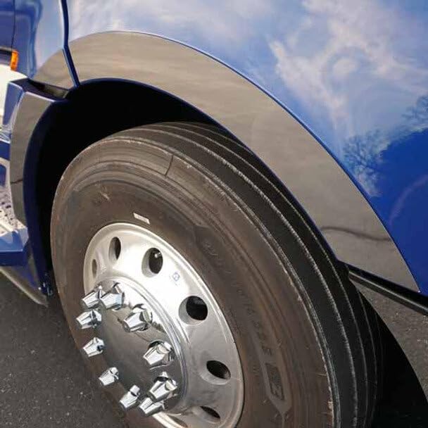 Technical Precision Replacement for Freightliner Cascadia 126 Year 2018 Stainless Steel Outer Wheel Opening Trim Pair