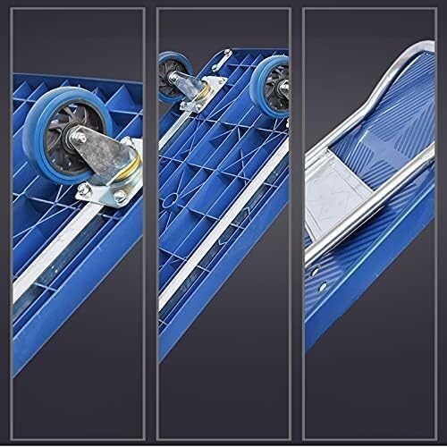 Carro plegable portátil ideal para viajes y transporte de carga con cuatro ruedas estables 6