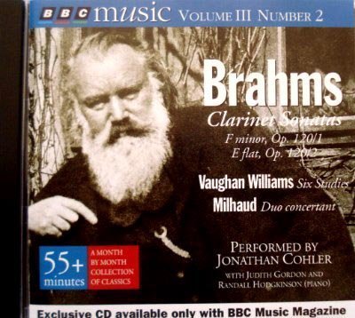 Brahms: Clarinet Sonatas, Op 120; Vaughn Williams: Six Studies; Milhaud: Duo concertant by N/A (1994-01-01) [Audio CD]