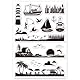 GLOBLELAND Sommer Strand Transparente Stempel für Scrapbooking Boot Leuchtturm Klare Stamps Angeln Silikonstempel Für Kartengestaltung DIY Prägung Journaling