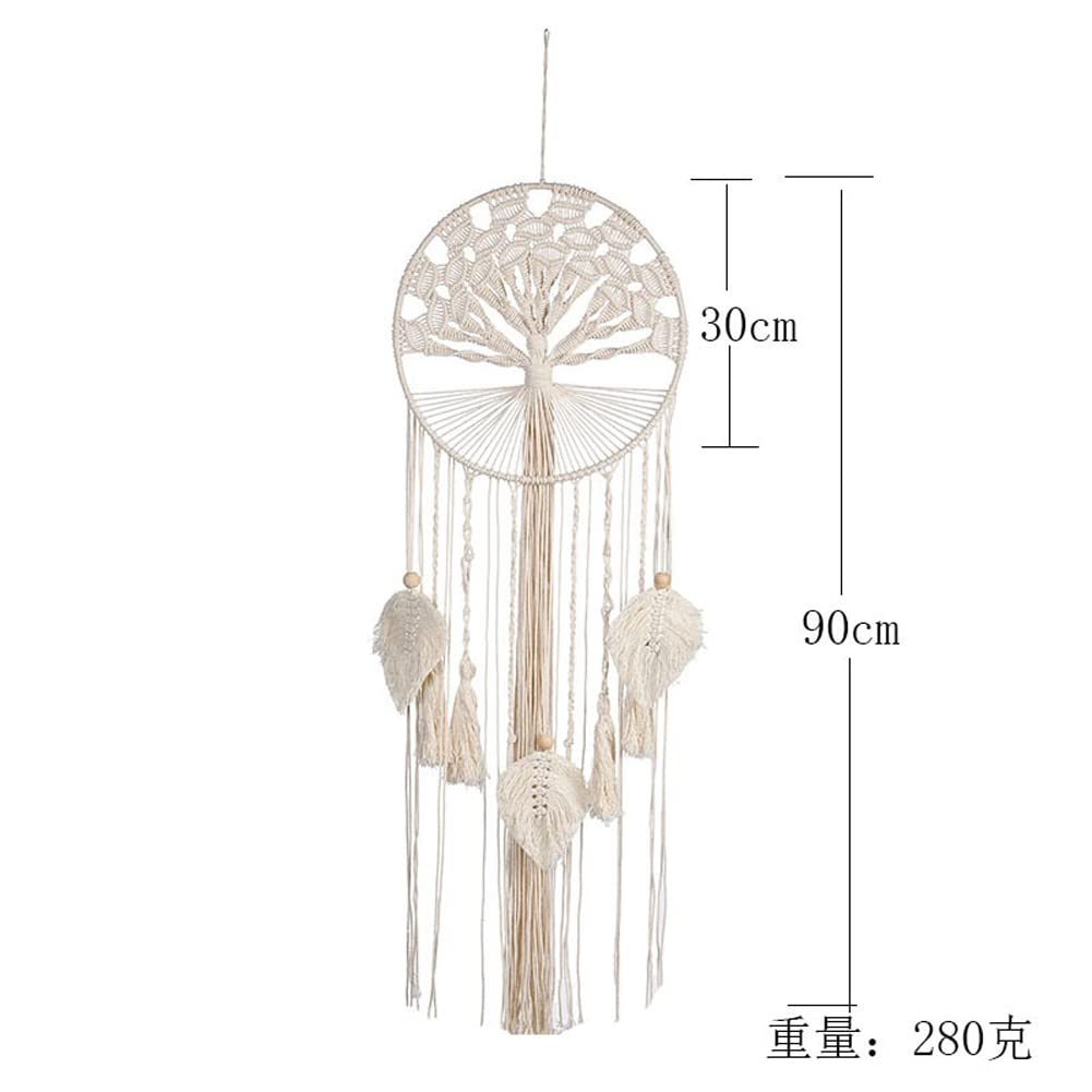 GUKALYLY Baum Des Lebens Makramee - 33x80cm Wandbehang In Grau-Weiß