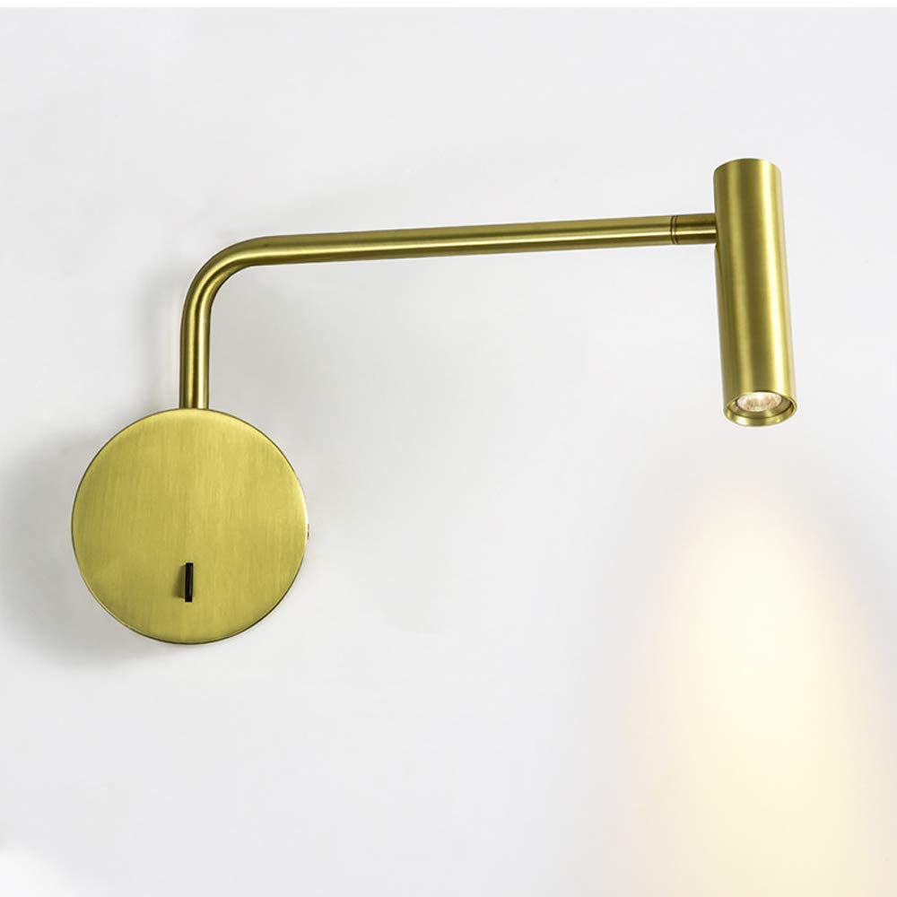 CCXXYGWJ Lámpara de Pared LED de 3 W Lámpara de Lectura de cabecera de Hotel Flexible Lámpara de Pared Luces de Libros de Lámpara montada en la Pared Foco de Pared Giratorio Protección para los Ojos