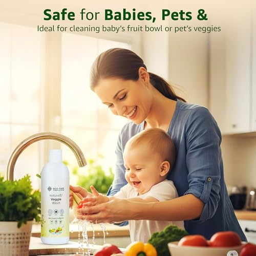 Image of Natural Vegetable & Fruit Wash Liquid | Plant-Based Cleaner with Citrus & Tulsi Enzymes | Odorless, Free from Harsh Chemicals, Safe for Babies & Pets | Pack of 1 | 500ml