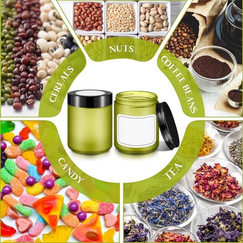 Image of Norme 24 Pcs 4 oz Glass Jars with Lids Cosmetic Jars, Pea Green
