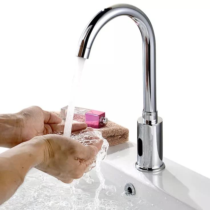 24x7 eMall Tall Brass Swan Neck Sensor Tap Automatic For Bathroom/Touch less Hand Free Sensor Tap AC...