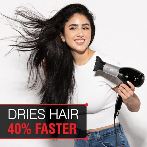 CHI Pro Hair Dryer, Ceramic Heater Reduces Frizz & Static Electricity, Helps Dry Hair Faster & Promotes Moisture & Shine