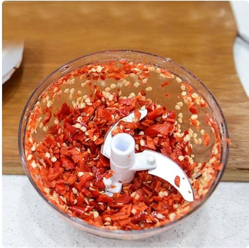 Mini Processador de Alimentos Recarregável USB 3 Lâminas Elétrico Bivolt Lavável 250ml Sem Fio Tritu