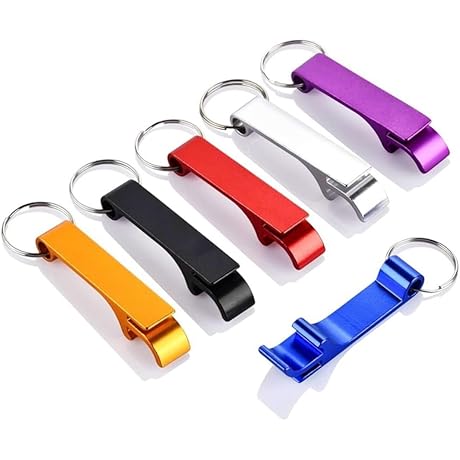 5-Piece Multi-Colored Keychain Bottle Opener