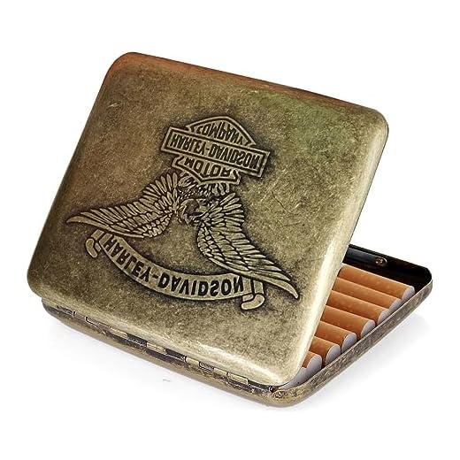 Kytpyi Pitilleras para Cigarrillos, Pitillera, Pitilleras para Cigarrillos mujer, Elegante Pitillera de Metal Vintage Portátil, Tabaco Box para hombre, Capacidad para 20 cigarrillos (Oro)