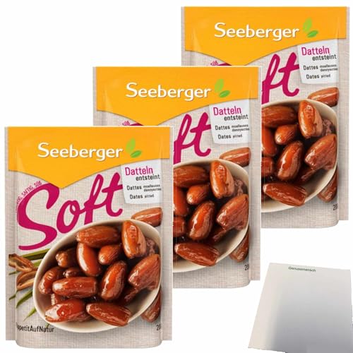 usy Bundle für Seeberger Soft-Datteln 3er Pack (3x200g Packung) + usy Block