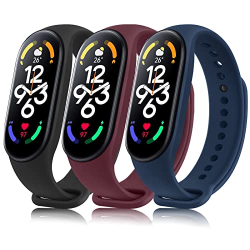 【Compatibile Modello】 ：Wanme Silicone Cinturini Compatibile solo con Xiaomi Mi Band 7 (NO HOST).La combinazione di morbido silicone e pulsanti di chiusura in acciaio inossidabile, abbandonando i tradizionali pulsanti in plastica, rende il tuo mi bnad 7 più sicuro.
