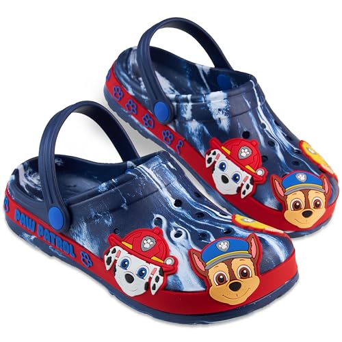 Get Trend Paw Patrol Boys Clogs Slip On Sandals with Backstrap Anti Slip Garden Slides Lightweight Beach Pool Slippers (10/11 US Navy/Red Paw Patrol)