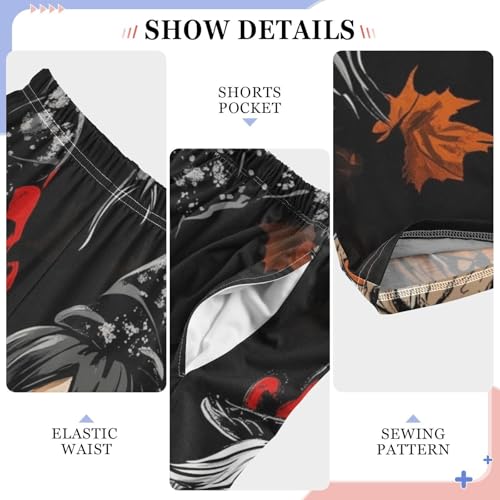 Halloween Gnomes Leaves Boys Long Pants Soft Trousers Elastic Waist Kids Lounge Bottoms with Pockets S-XL4