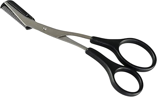 HOME-X Tijeras de cejas, recortadora de cejas de acero inoxidable, herramienta para moldear cejas, tijeras de corte pequeñas para aseo