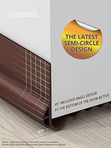 Vastaia Tochtstopper voor deuren, 2 stuks, 100 cm, geschikt voor 3-5 cm dikte, maximale openingenvulling 2,5 cm, kan vrij worden gesneden, snel en eenvoudig aan te brengen, als geluidsisolatie, - Image 4