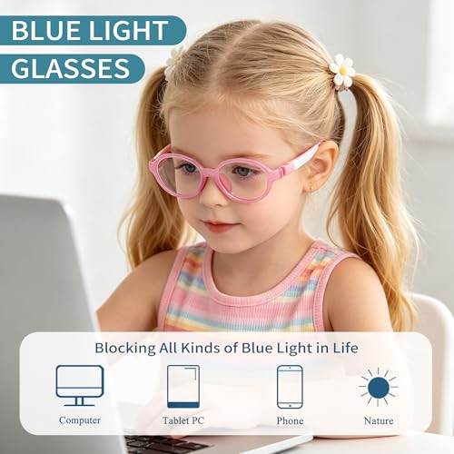 Image of SooGree Blue Light Blocking Glasses for Kids Boys Girls,Computer Screen Gaming TV Phone Glasses Anti Glare & Eye Strain