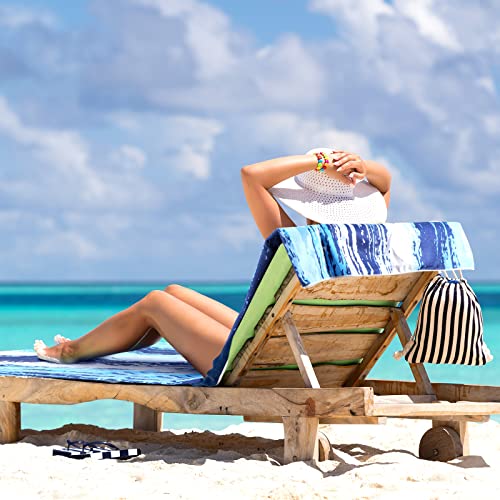 4 Pack Microfiber Oversized Beach Towel 35 X 71 Inch Boho Blue Towels Xl Extra Large Sand Free Towel Pool Swim Travel Soft Quick Dry Towels With Bag For Adult Bath Camping Sports Yoga Gym Vacation #TOP4