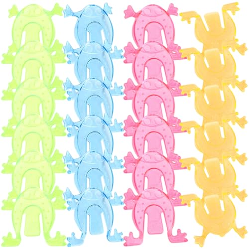 HOMSFOU 100 Piezas Juguetes Ranas Saltarinas Divertidas para Pequeños, Figuras de Rana Realistas de Plástico, Colores Aleatorios, Adecuado para Fiesta, Aula y Juegos Color Color Aleatorio