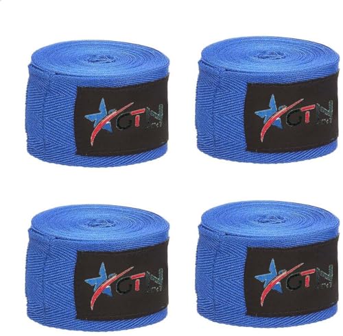 Boxing Glove Protective Gear Prevent Injury- Blue Boxing Hand Wrap (Blue, 108 inch) (Pack of 2 Pair)