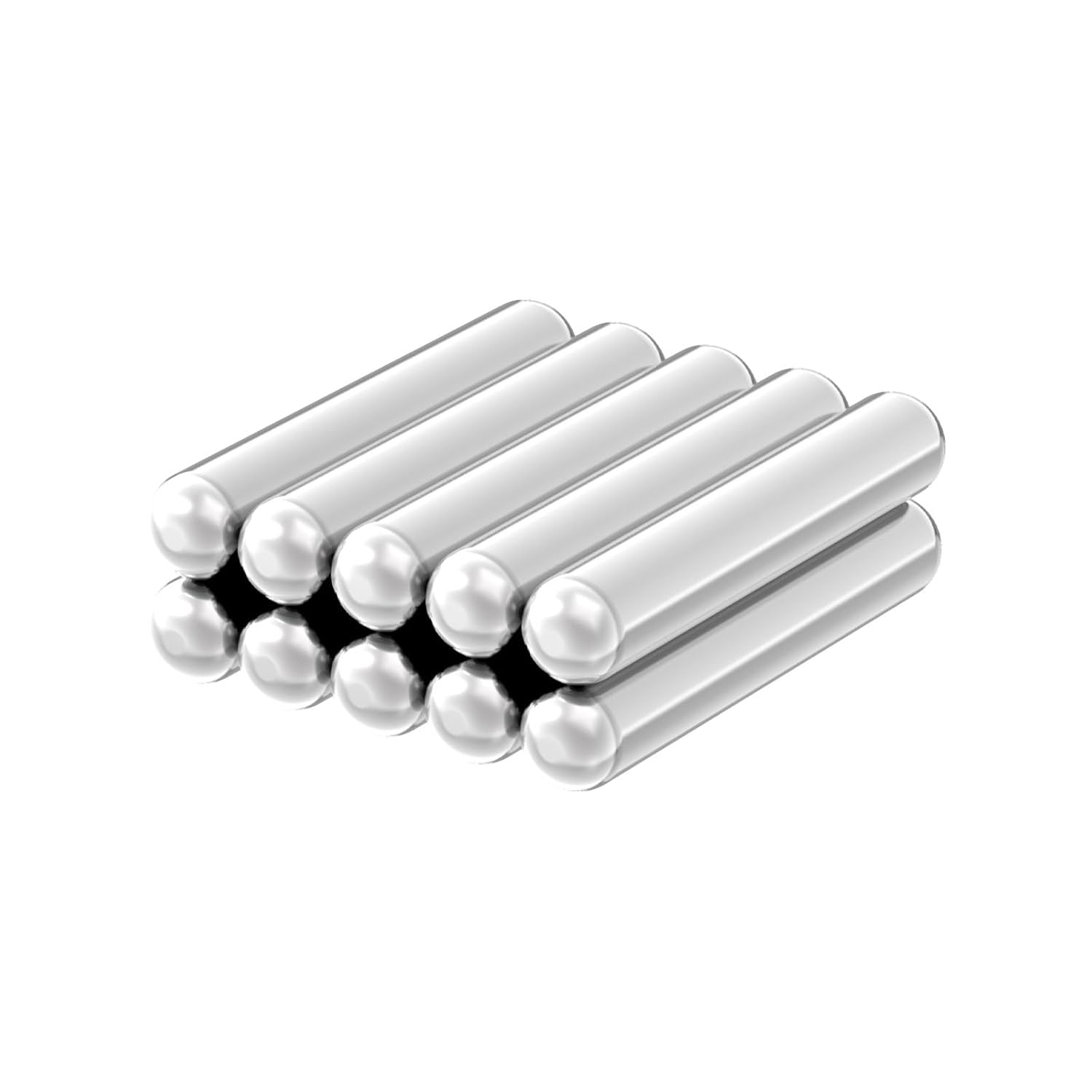 AlNiCo5 Magnets, Cow Magnet 1/2" D x 3.00" L - 10Pack,Silver Heavy Duty Cylinder Magnet,Cow Magnetic Metal Picker,Magnetic Stud Finder,Corrosion-Resistant and Water-Proof.