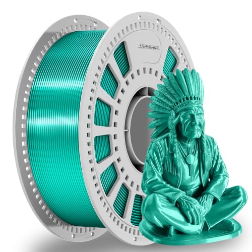 Image of Green Silk PLA Filament 1.75mm + /-0.03mm Metallic 3D Printer 1kg | Glossy Satin Finish With No Post-Processing, Ideal for Artistic Models, Decorations, and High-Visibility 3D Printing Projects