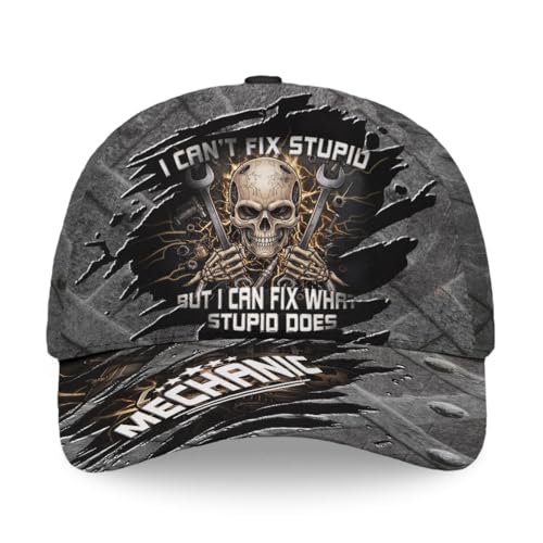 Image of Skull Cap, Gifts for Men, Skull Us Flag Skeleton Gothic Horror, Black Baseball Cap, Adjustable Caps Sun Hat